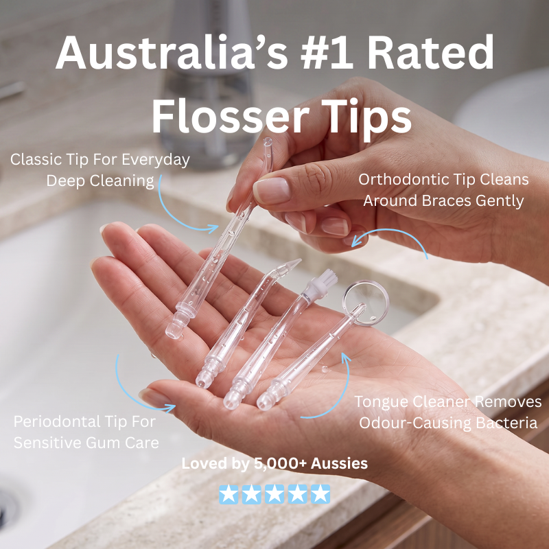 HealthySmyle™ Premium Replacement Water Flosser Tips | 4-pack