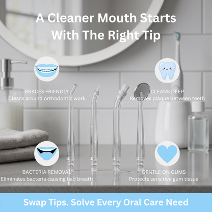 HealthySmyle™ Premium Replacement Water Flosser Tips | 4-pack