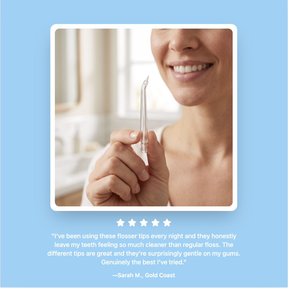 HealthySmyle™ Premium Replacement Water Flosser Tips | 4-pack